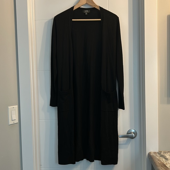 LORD & TAYLOR Black Merino Wool Duster - Picture 1 of 6